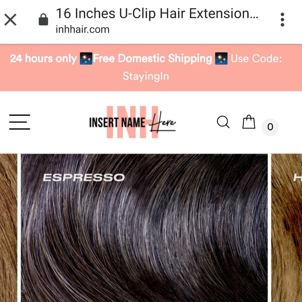 16 in U Clip hair extensions by INH - Picture 3 of 7